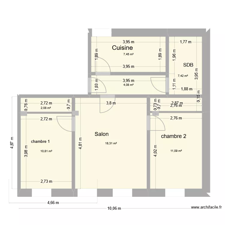RDC 180 fin de renovation. Plan de 7 Pièces et 61 m²