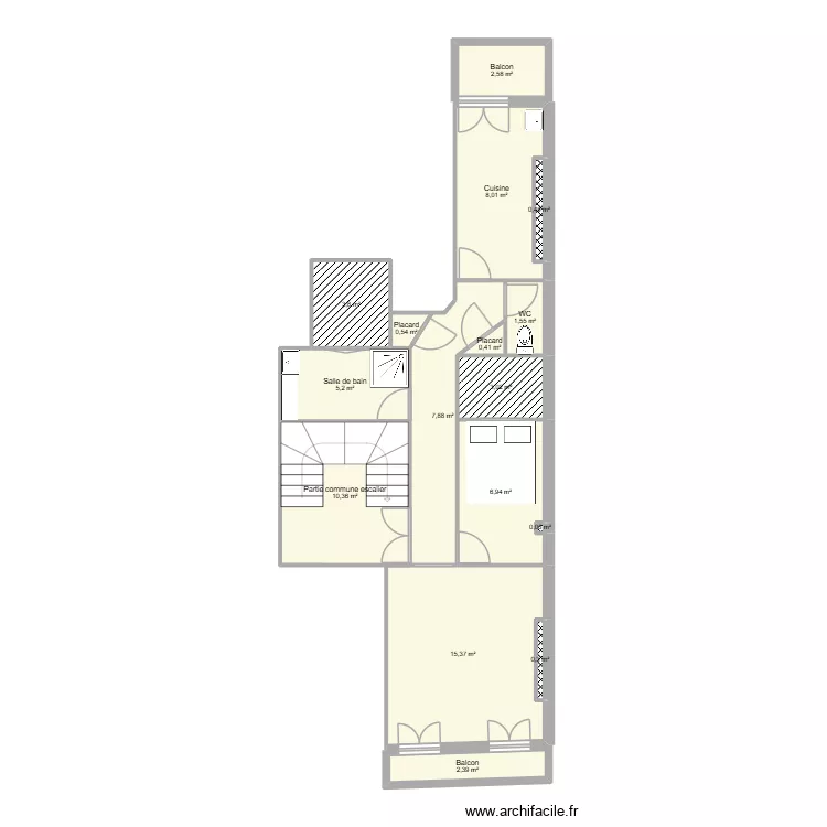 SC Blv Lib&eacute;. Plan de 16  et 69 m²
