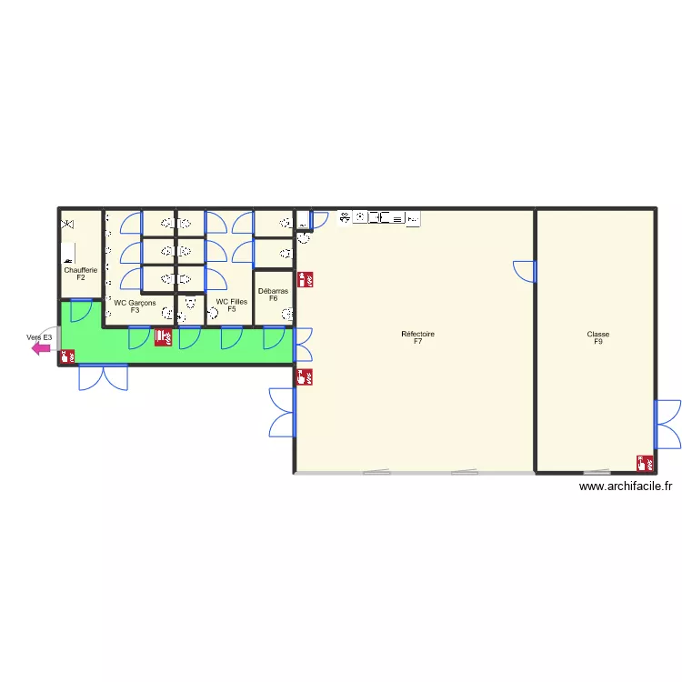 Plan Evacuation - Bloc F. Plan de 