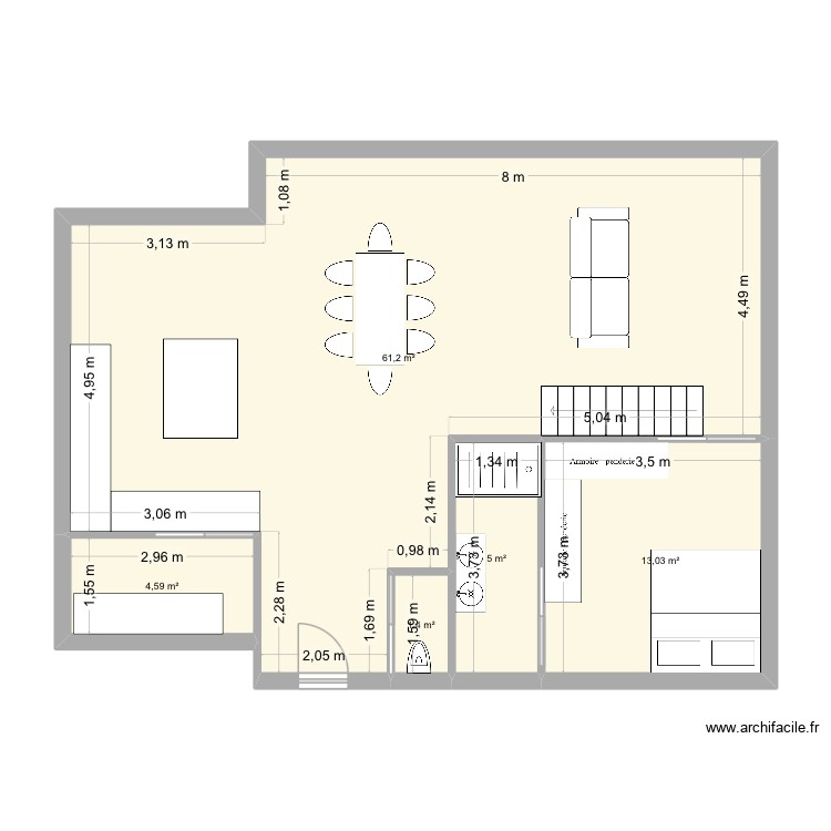 Maison rdc. Plan de 0 pièce et 0 m2