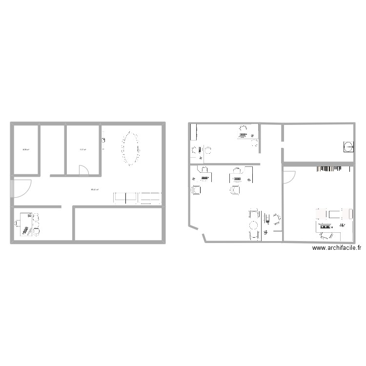 Puteaux. Plan de 3 pièces et 118 m2