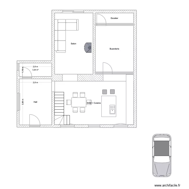 2 CRSL. Plan de 6 Pièces et 73 m² 2 CRSL. Plan de 6 Pièces et 73 m²