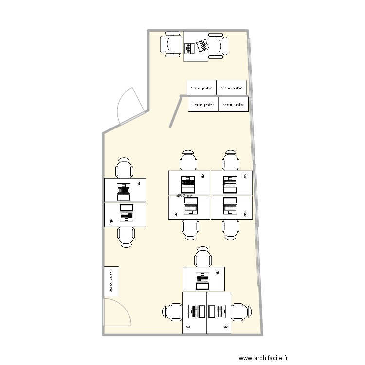 bureau206. Plan de 1 pièce et 45 m2