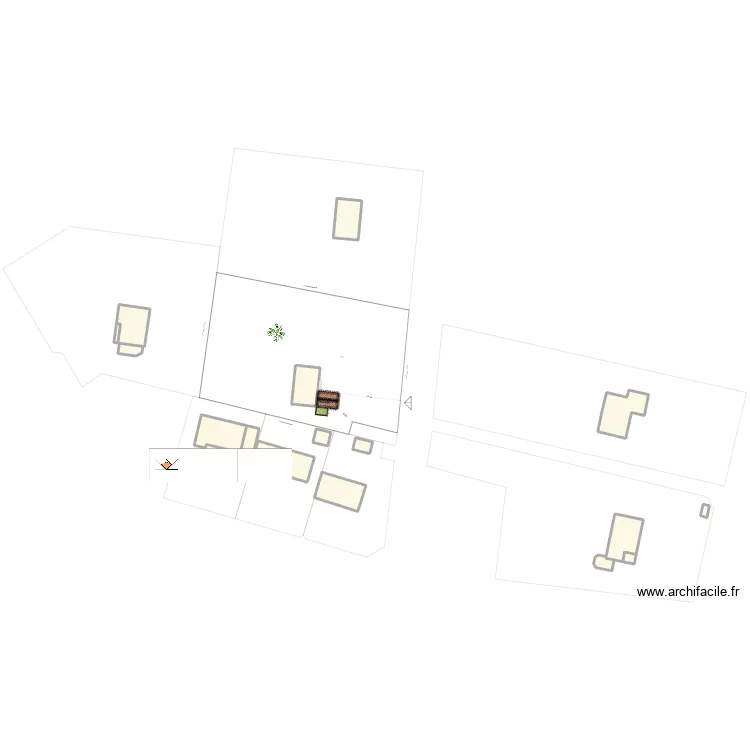 Plan de masse test 2. Plan de 16  et 1025 m²