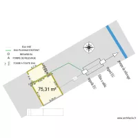 plan garage eau usé vue du terrain complet