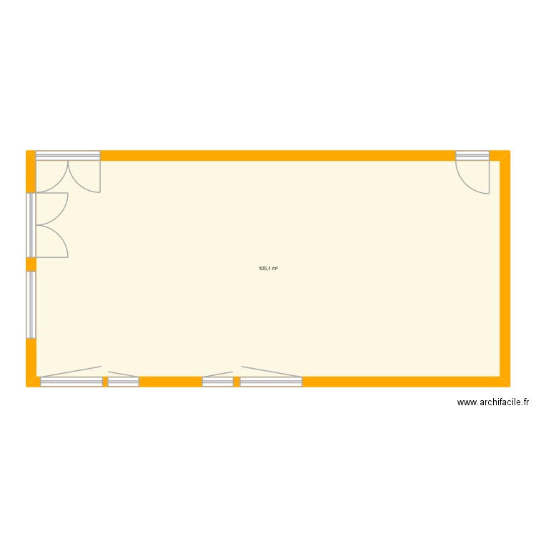 plan classe. Plan de 1 pièce et 105 m2