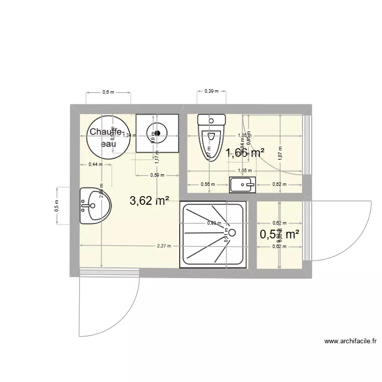 P-V02. Plan de 3  et 6 m²