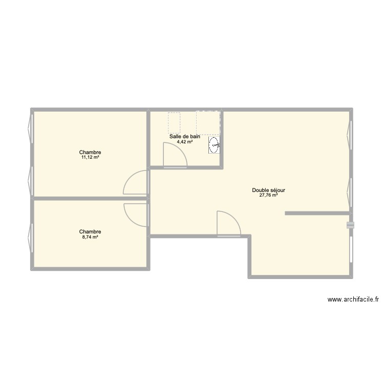 st charles&. Plan de 4 pièces et 52 m2