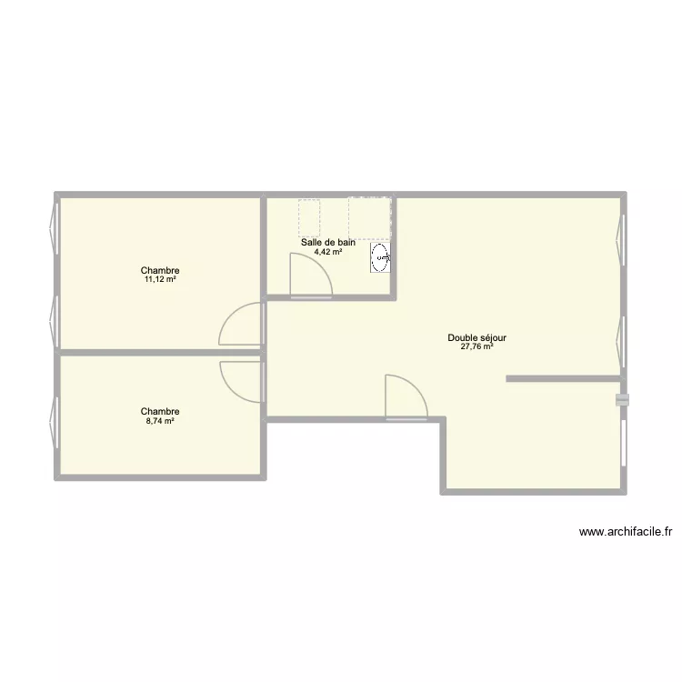 st charles&. Plan de 4 pièces et 52 m²