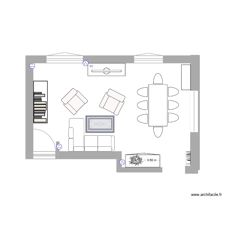 salon. Plan de 0 pièce et 0 m2