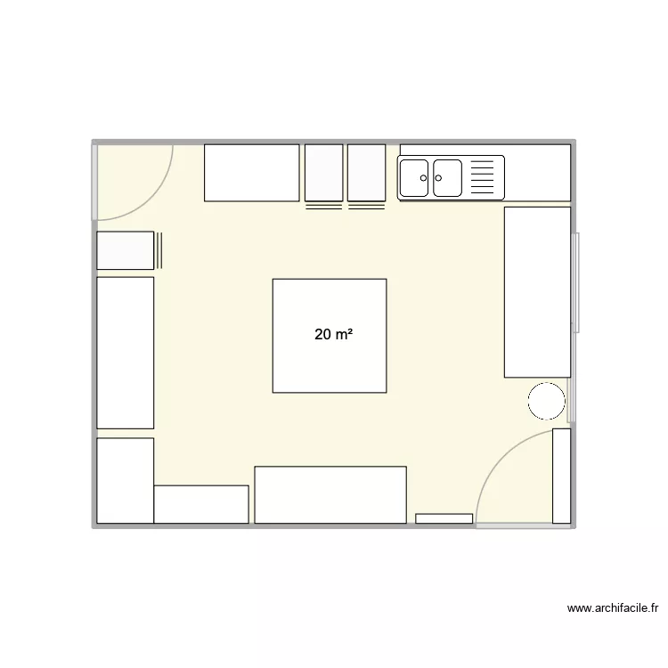 labo. Plan de 1  et 20 m²