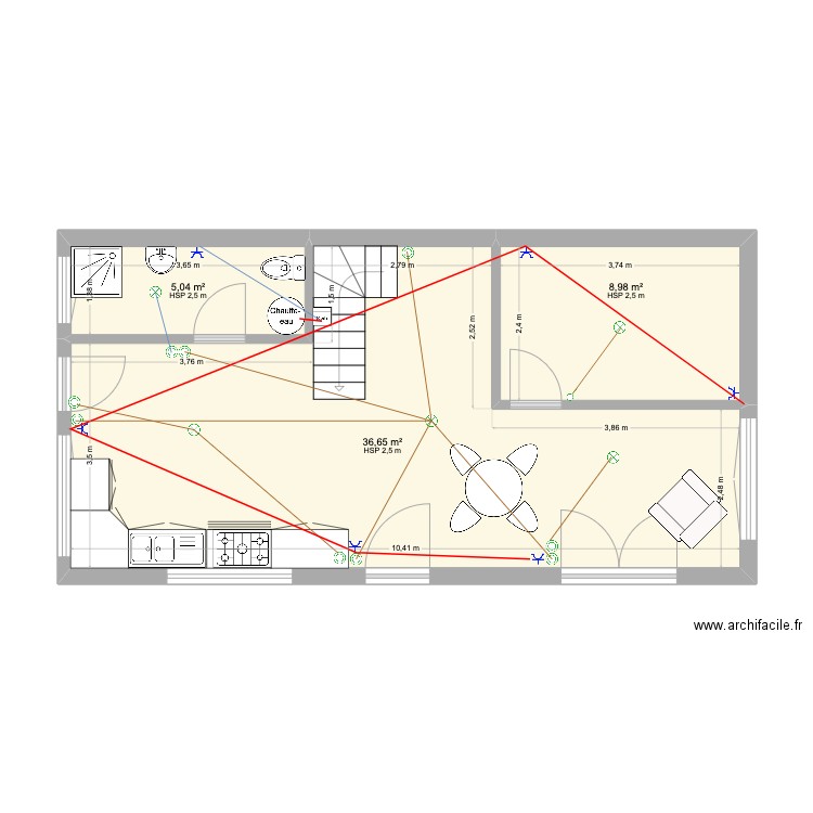 Chalet pour Laurence. Plan de 7 pièces et 100 m2