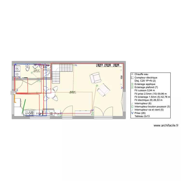 Chalet pour Laurence. Plan de 7  et 101 m²