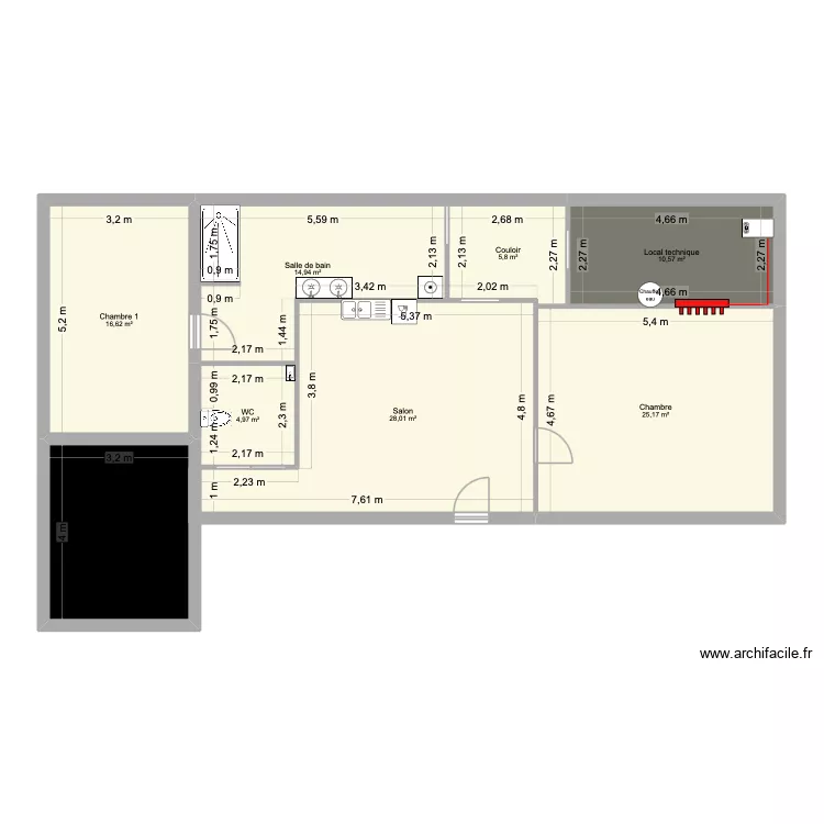 plan maison bastien W. Plan de 8 Pièces et 119 m² plan maison bastien W. Plan de 8 Pièces et 119 m²