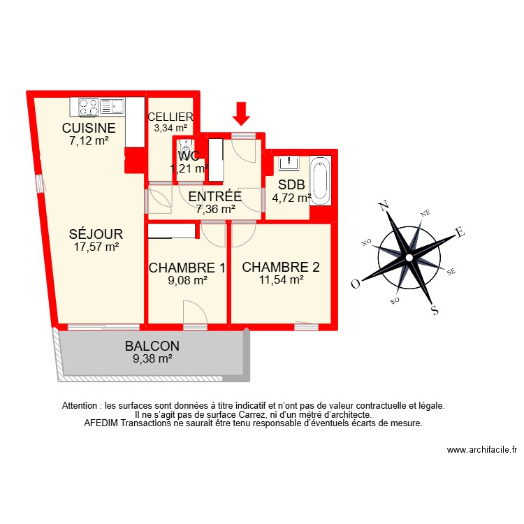 BI 27013. Plan de 13 pièces et 88 m2