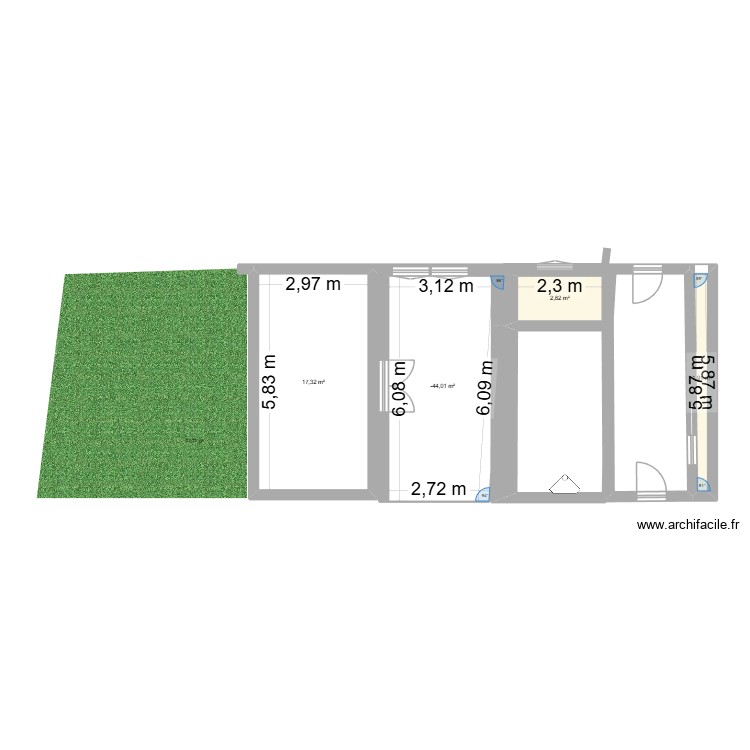 tentative. Plan de 0 pièce et 0 m2
