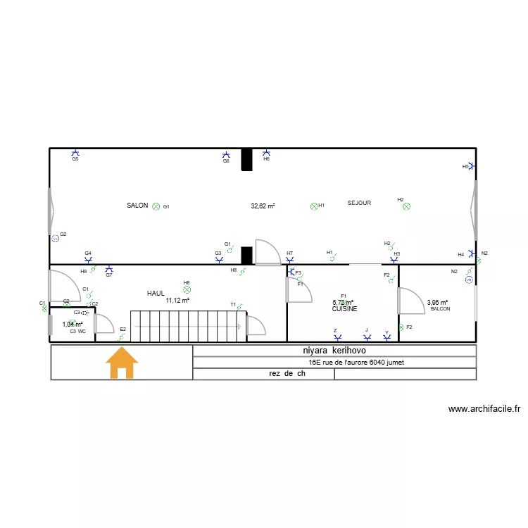 niyara. Plan de 5  et 54 m²