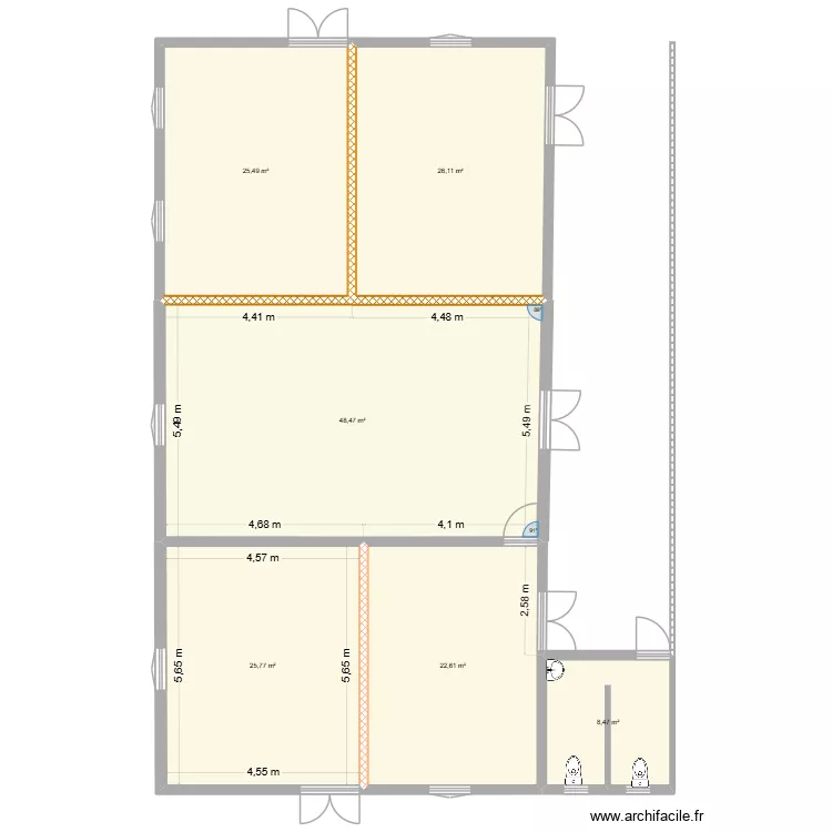 raybaud. Plan de 6  et 157 m²