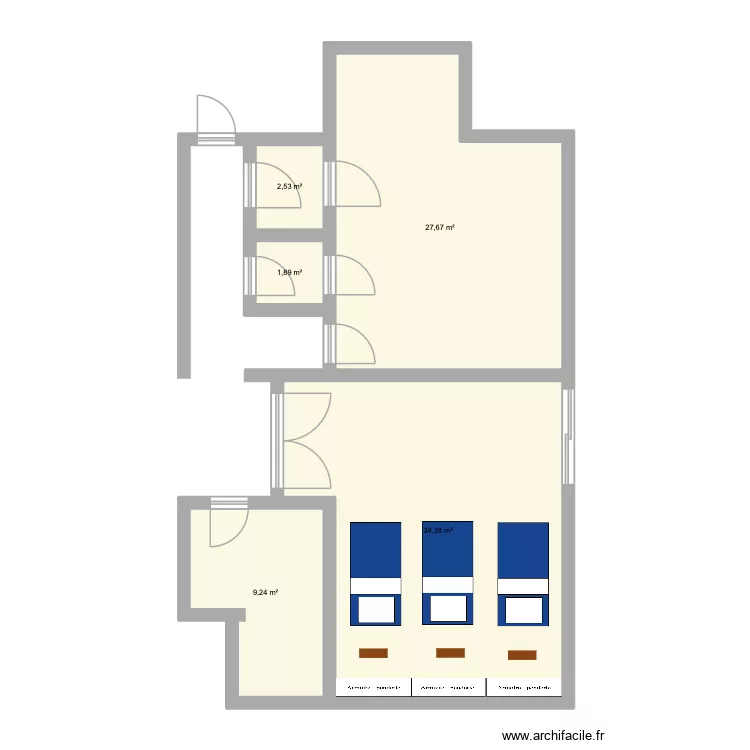 echo. Plan de 5  et 76 m²
