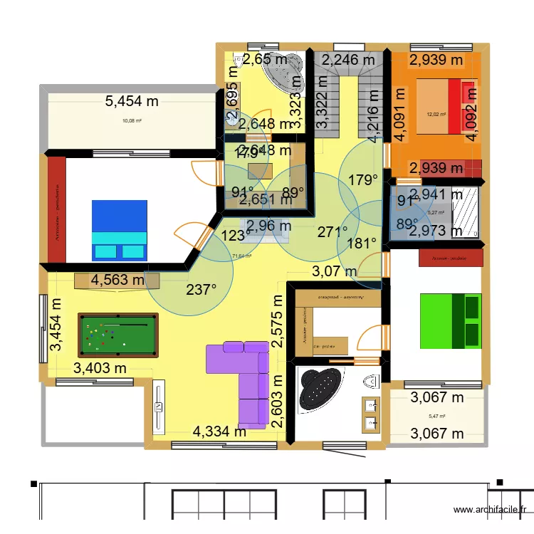 Elie maison a &eacute;tage. Plan de 5  et 104 m²
