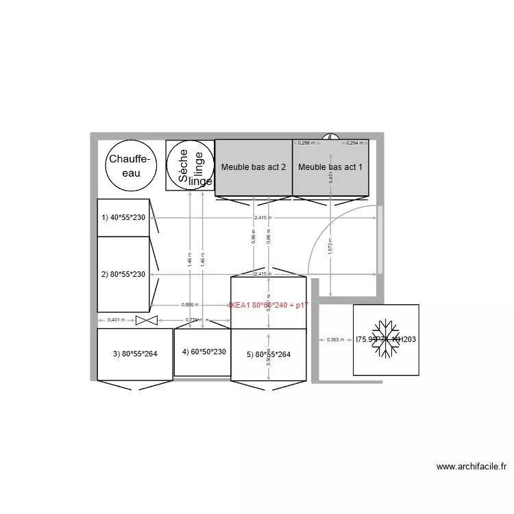 Arri&egrave;re cuisine Arzon version 3. Plan de 