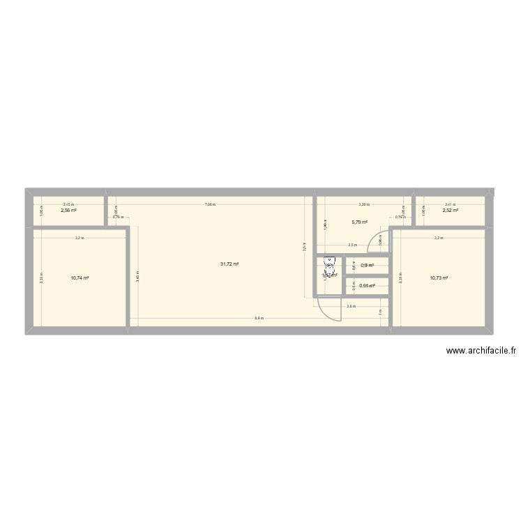 maison I 2 ch 67 m2. Plan de 9 pièces et 67 m2