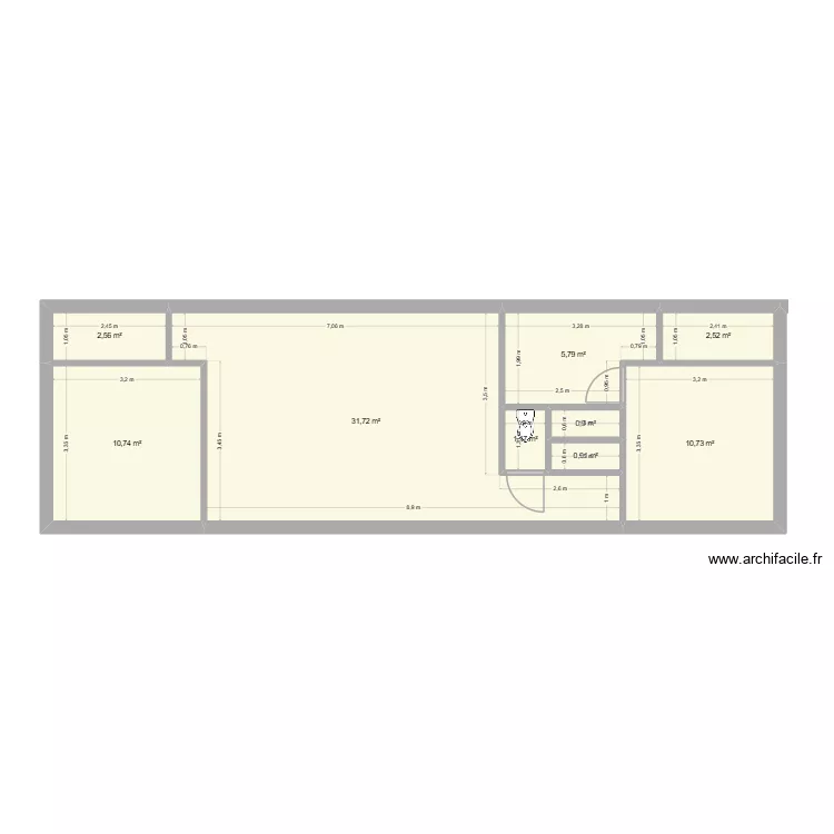 maison I 2 ch 67 m2. Plan de 