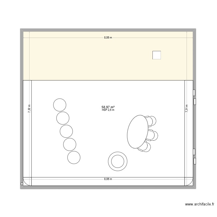 CHOCOH - Qui est la fille. Plan de 1 pièce et 59 m2