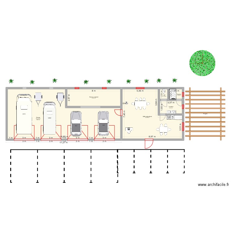 PLT3. Plan de 6 pièces et 187 m2