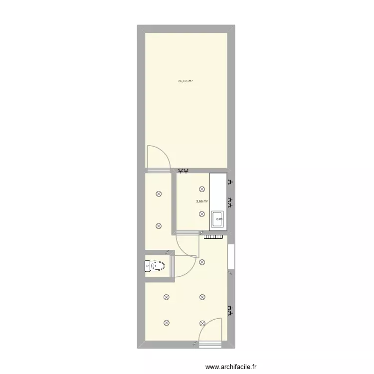 Entrée. Plan de 2 Pièces et 30 m² Entrée. Plan de 2 Pièces et 30 m²