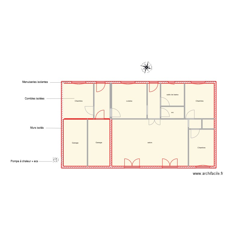 batailler étape 2. Plan de 12 pièces et 104 m2