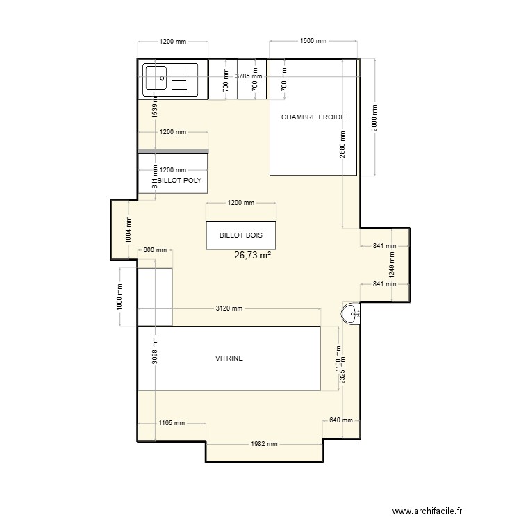 JUJURIEUX. Plan de 1 pièce et 27 m2