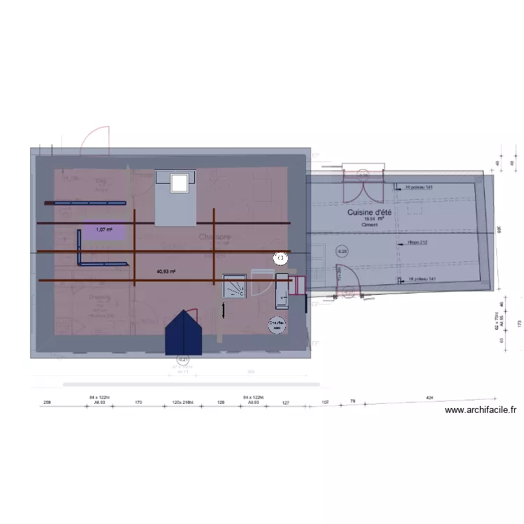 logement 2. Plan de 4  et 88 m²
