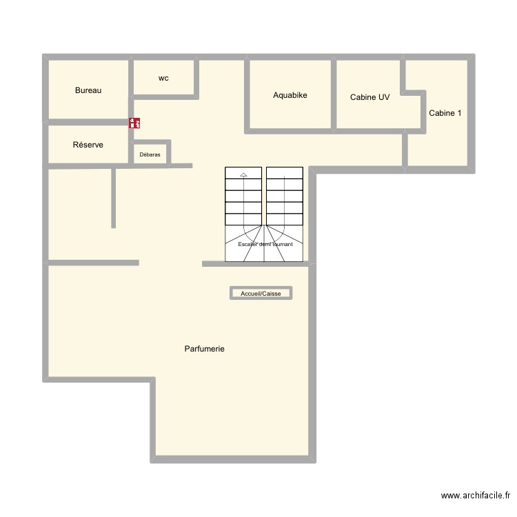 spa. Plan de 9 pièces et 52 m2