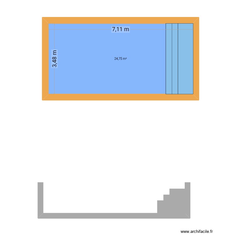 Piscine seule. Plan de 0 pièce et 0 m2