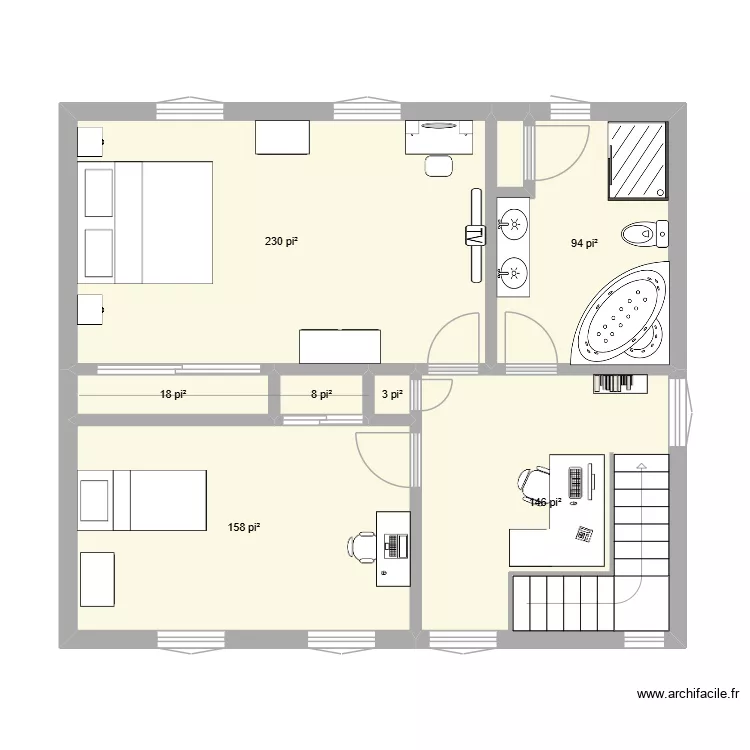 FG-43B. Plan de 7  et 61 m²