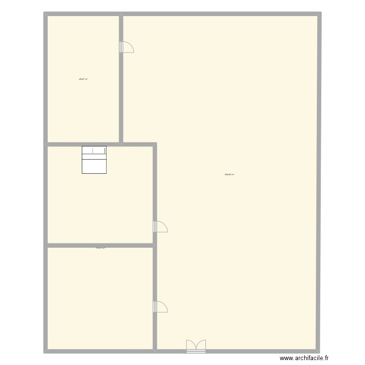 test 1. Plan de 3 pièces et 468 m2