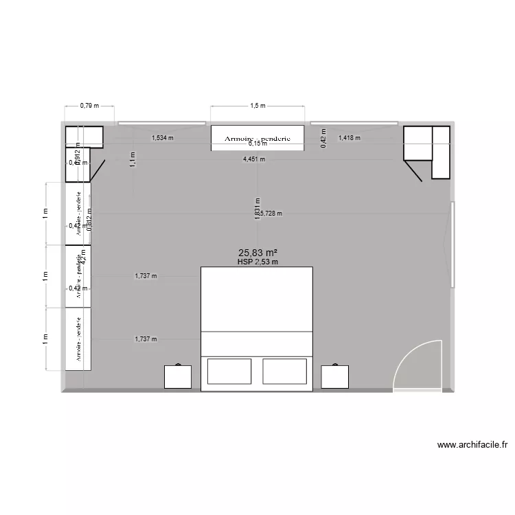 Conches. Plan de 1  et 26 m²