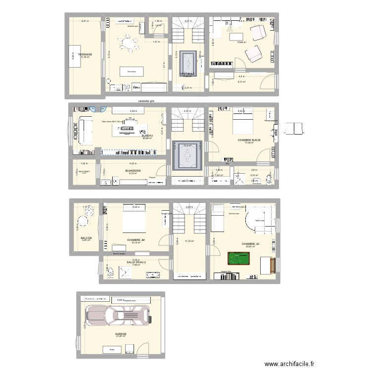 GAZELLE Avignon 3. Plan de 19 pièces et 219 m2