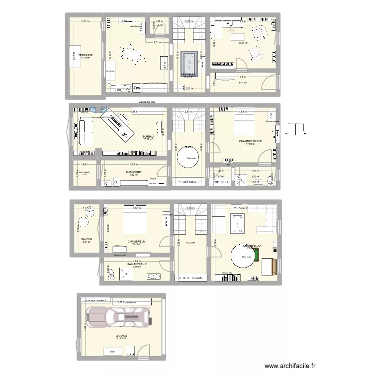 GAZELLE Avignon 3. Plan de 19  et 219 m²