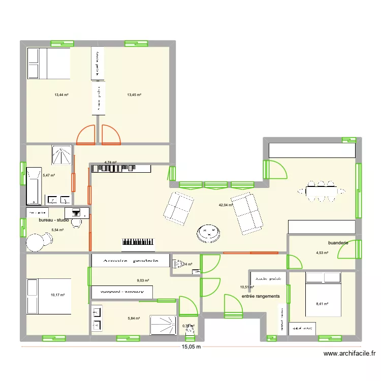 bricelily 2. Plan de 14  et 135 m²