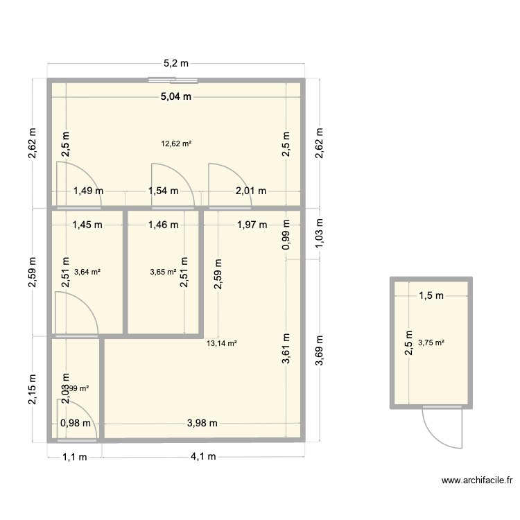 Laboratoire avec cotations. Plan de 0 pièce et 0 m2