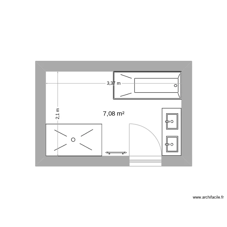 Soret. Plan de 1 Pièce et 7 m² Soret. Plan de 1 Pièce et 7 m²