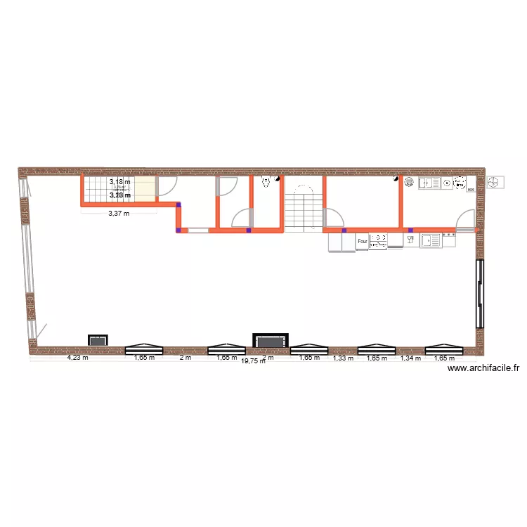 PROJET 1 IMMEUBLE LOFT. Plan de 8 Pièces et 164 m²