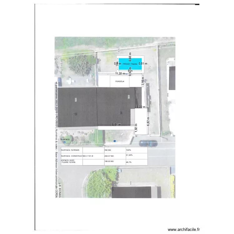 espace vert /construction. Plan de 