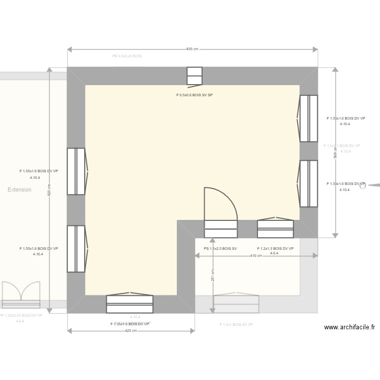 ML24002549 . Plan de 3 pièces et 114 m2