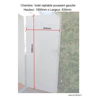 Chambre - Volet repliable poussant gauche