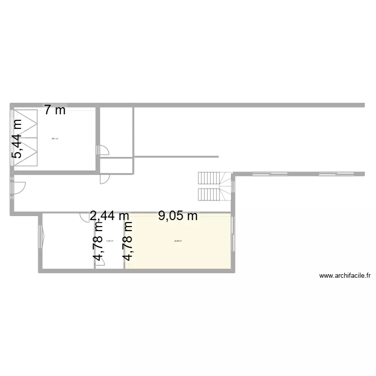 test. Plan de 3  et 93 m²