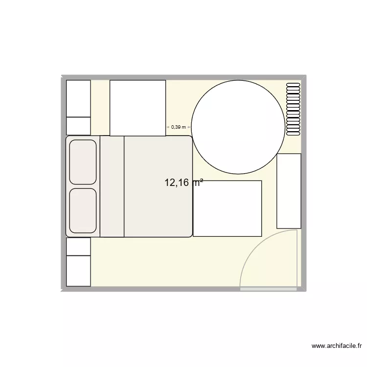 Chambre 1 / chambre parent. Plan de 1 Pièce et 12 m² Chambre 1 / chambre parent. Plan de 1 Pièce et 12 m²