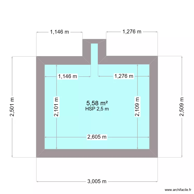 plan de la fosse existante / coupe A. Plan de 